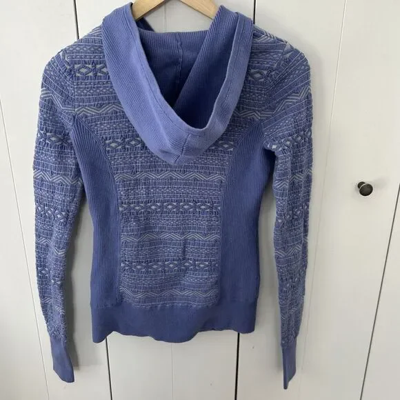 SKYR Full Zip Sweater Jacket Size XS Hooded Knit Print Periwinkle Purple - Picture 6 of 6